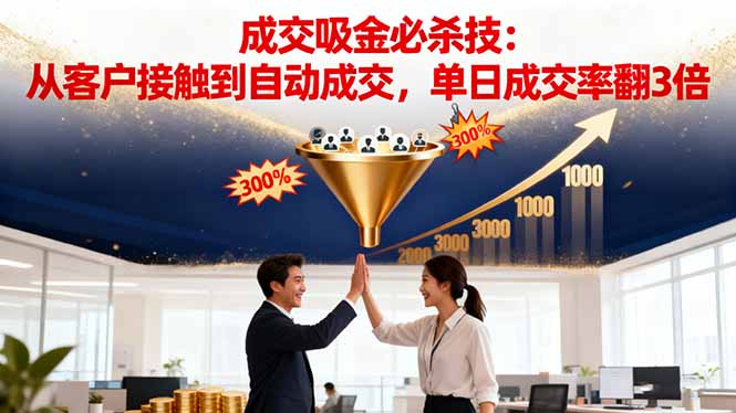 吸金成交营销必杀技:从客户接触到自动成交,单日成交率翻3倍-摇钱树